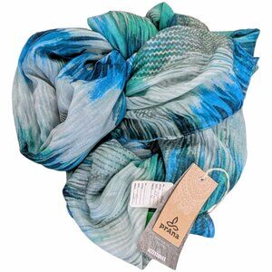 Prana NWT Baka Scarf Sarong Wrap Beach Throw Blue Green White 42x73